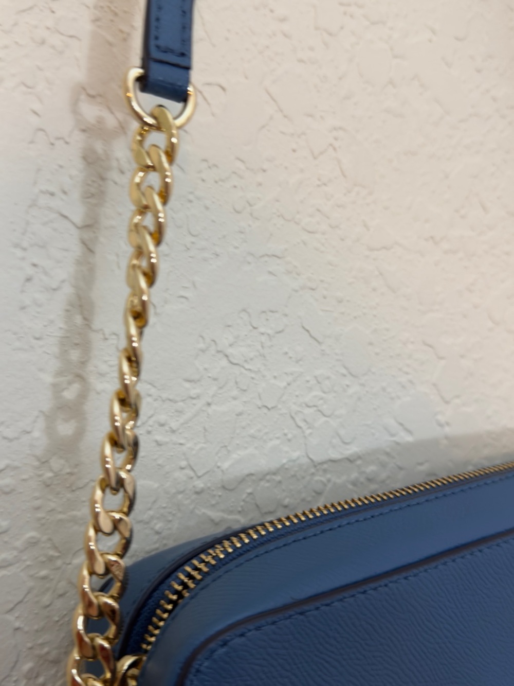 MICHAEL KORS Jet Set Saffiano Leather Blue Crossbody Bag - Picture 5 of 7